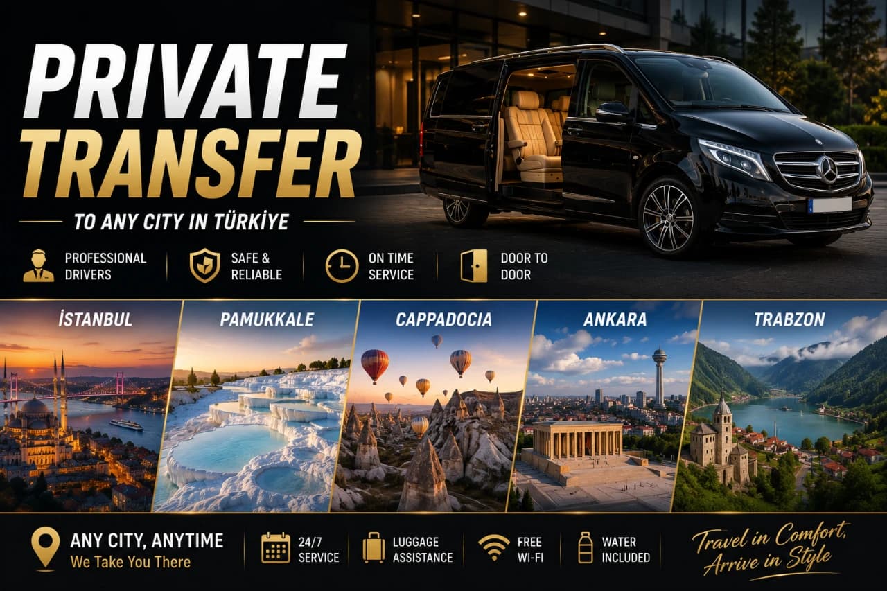 VIP Private Transfer Service (To Any City in Turkey) from Belek