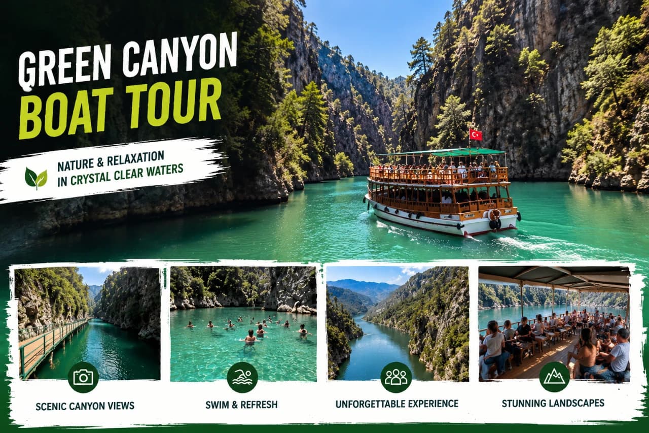 Green Canyon Boat Tour & Fishing from Belek