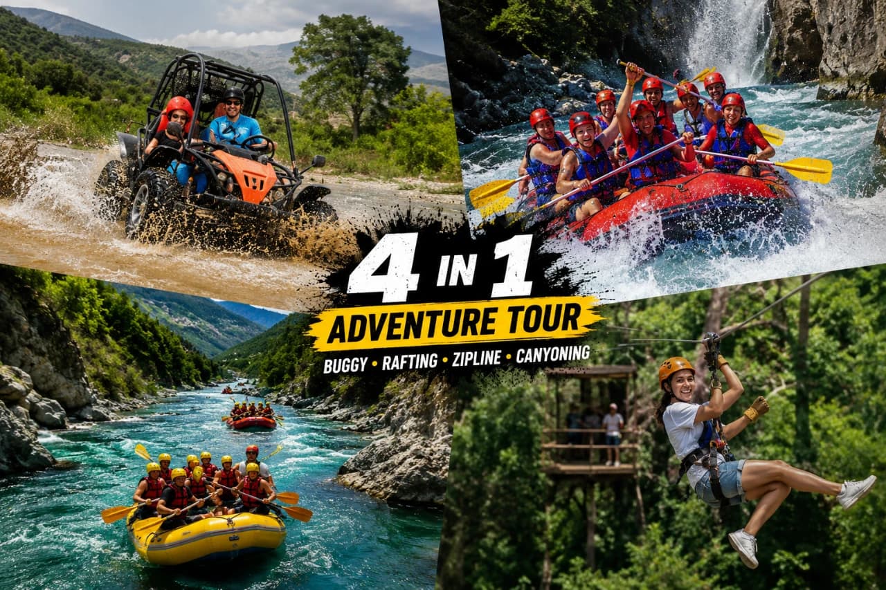 Rafting & Buggy & Zipline Combo Tours from Belek